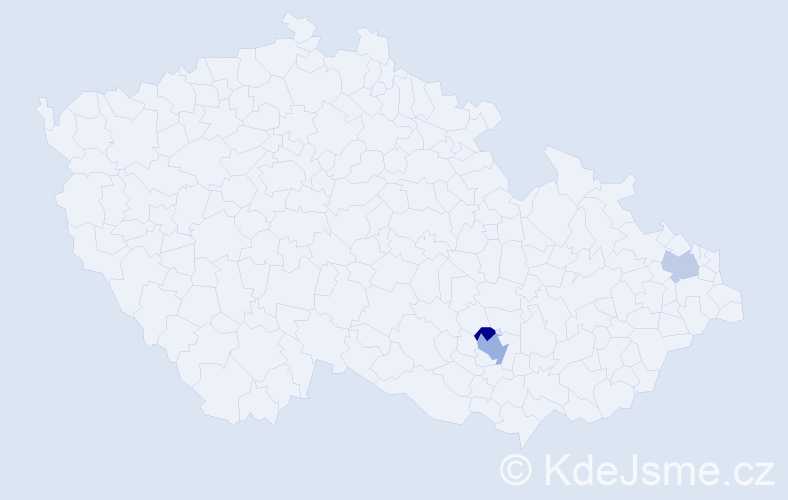 Příjmení: 'Bulhartová', počet výskytů 8 v celé ČR