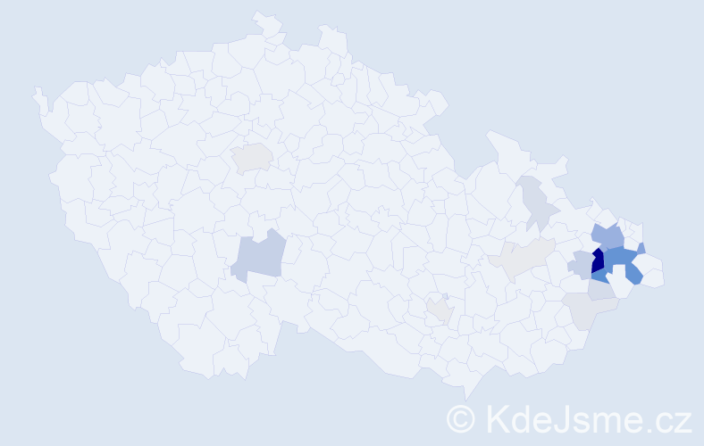 Příjmení: 'Hrnčárková', počet výskytů 76 v celé ČR