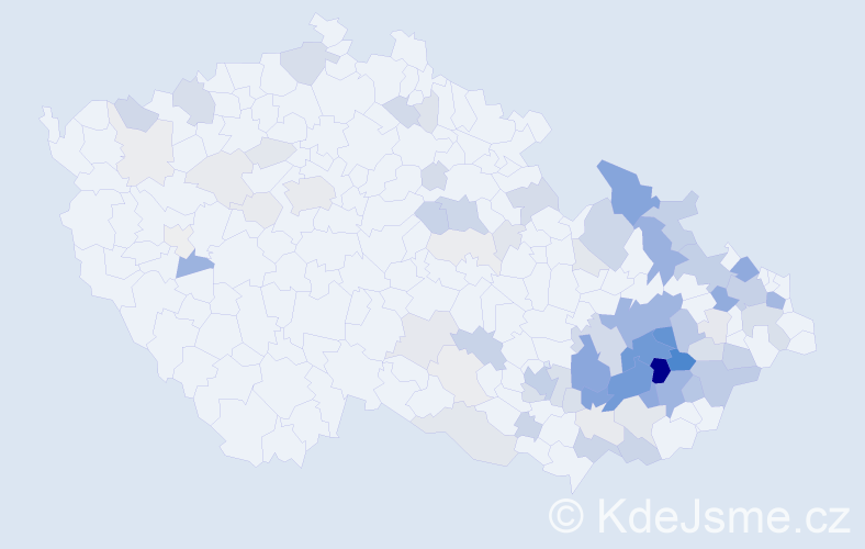 Příjmení: 'Hlobil', počet výskytů 338 v celé ČR