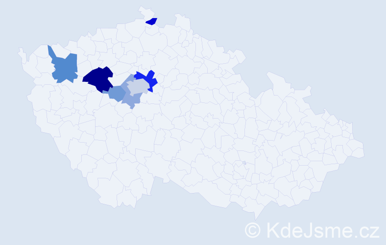 Příjmení: 'Burdil', počet výskytů 14 v celé ČR