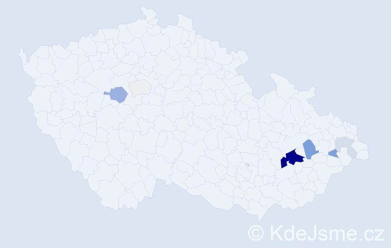 Příjmení: 'Kobertová', počet výskytů 22 v celé ČR