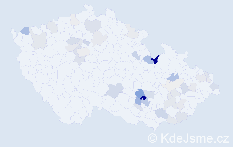 Příjmení: 'Pacek', počet výskytů 146 v celé ČR