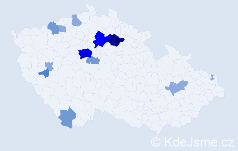 Příjmení: 'Kelbich', počet výskytů 29 v celé ČR