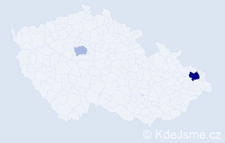 Příjmení: 'Ključnikov', počet výskytů 3 v celé ČR