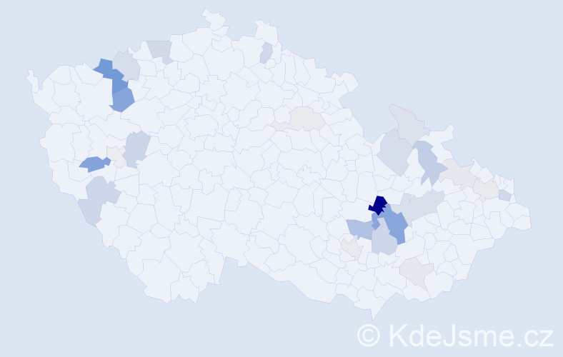Příjmení: 'Klemsová', počet výskytů 65 v celé ČR