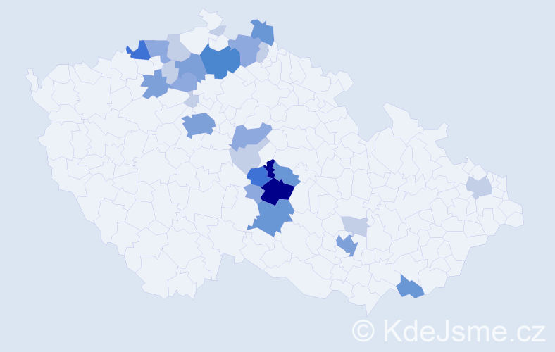 Příjmení: 'Krepčíková', počet výskytů 74 v celé ČR