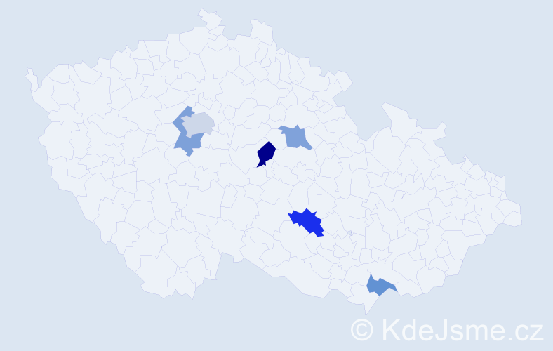 Příjmení: 'Burkerová', počet výskytů 7 v celé ČR