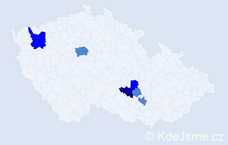 Příjmení: 'Dosadilová', počet výskytů 10 v celé ČR