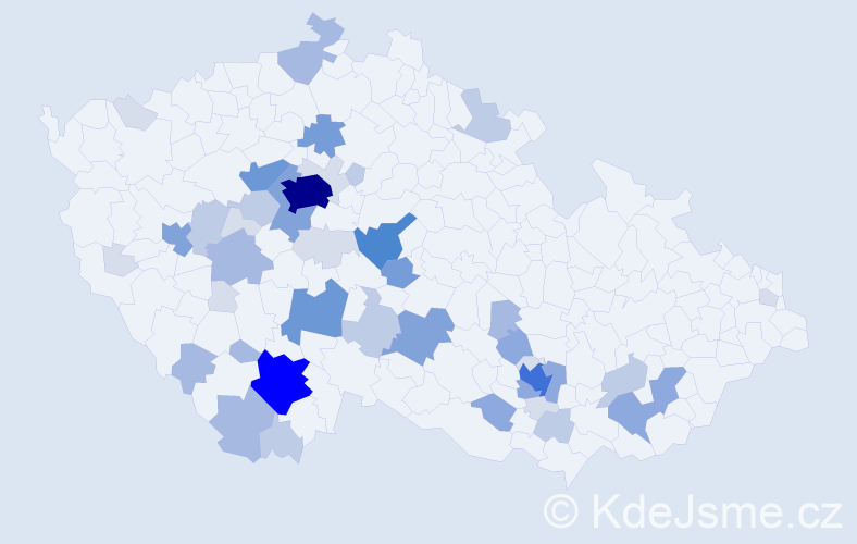 Příjmení: 'Dudák', počet výskytů 164 v celé ČR