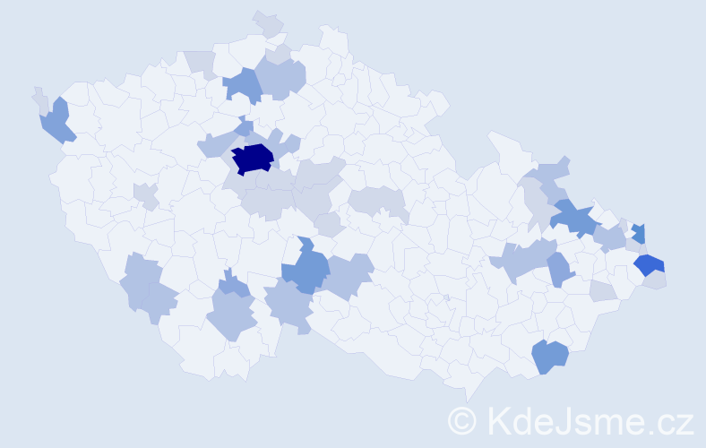 Příjmení: 'Hupková', počet výskytů 106 v celé ČR