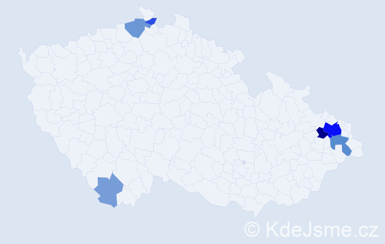 Příjmení: 'Kanich', počet výskytů 21 v celé ČR