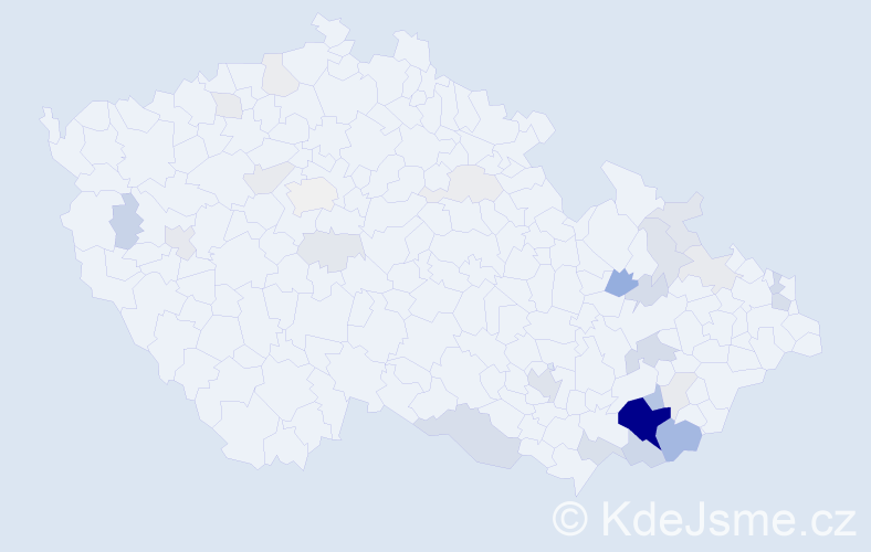 Příjmení: 'Škrášek', počet výskytů 103 v celé ČR
