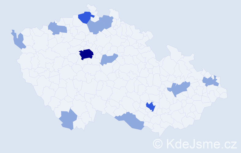 Příjmení: 'Luu', počet výskytů 24 v celé ČR