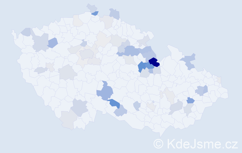 Příjmení: 'Vychytilová', počet výskytů 162 v celé ČR