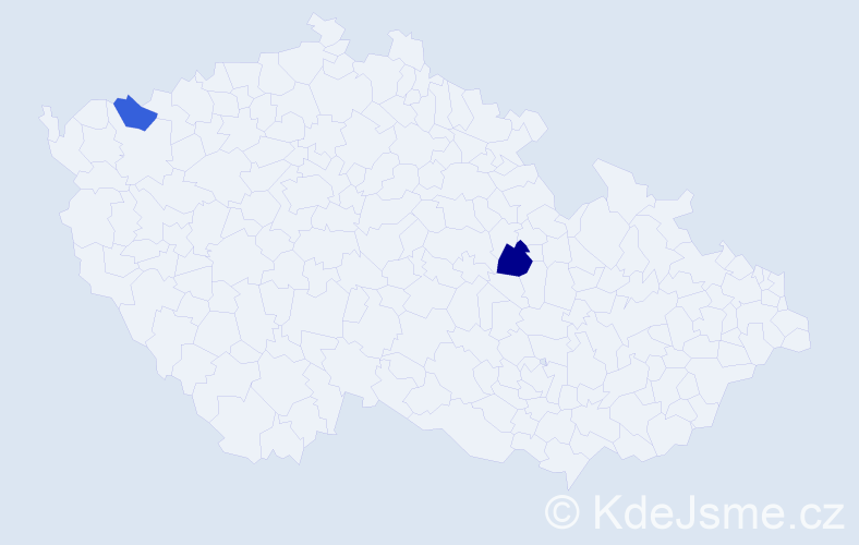 Příjmení: 'Vanatová', počet výskytů 5 v celé ČR