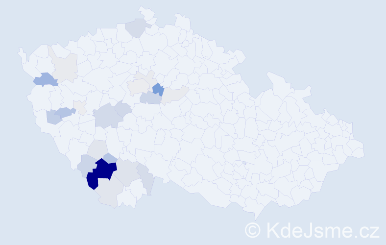 Příjmení: 'Kosmatová', počet výskytů 62 v celé ČR