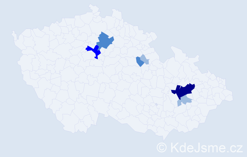 Příjmení: 'Patajová', počet výskytů 13 v celé ČR