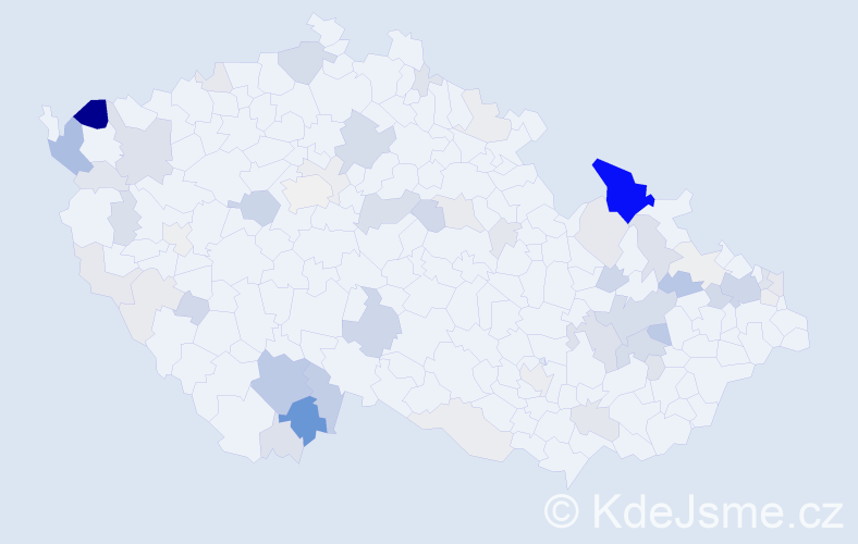 Příjmení: 'Salva', počet výskytů 196 v celé ČR