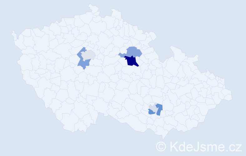 Příjmení: 'Hybská', počet výskytů 17 v celé ČR