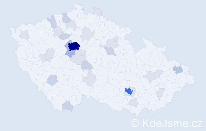Příjmení: 'Kolev', počet výskytů 78 v celé ČR
