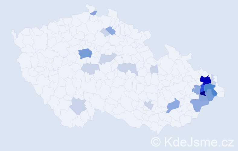 Příjmení: 'Bjačková', počet výskytů 70 v celé ČR