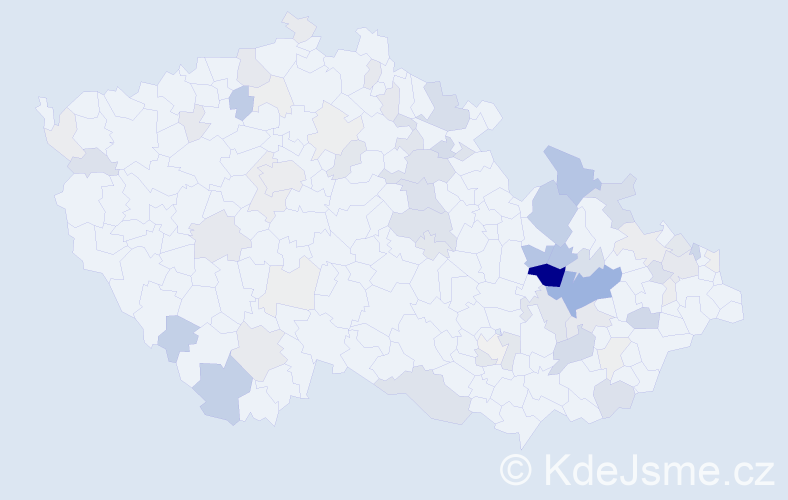 Příjmení: 'Čep', počet výskytů 254 v celé ČR