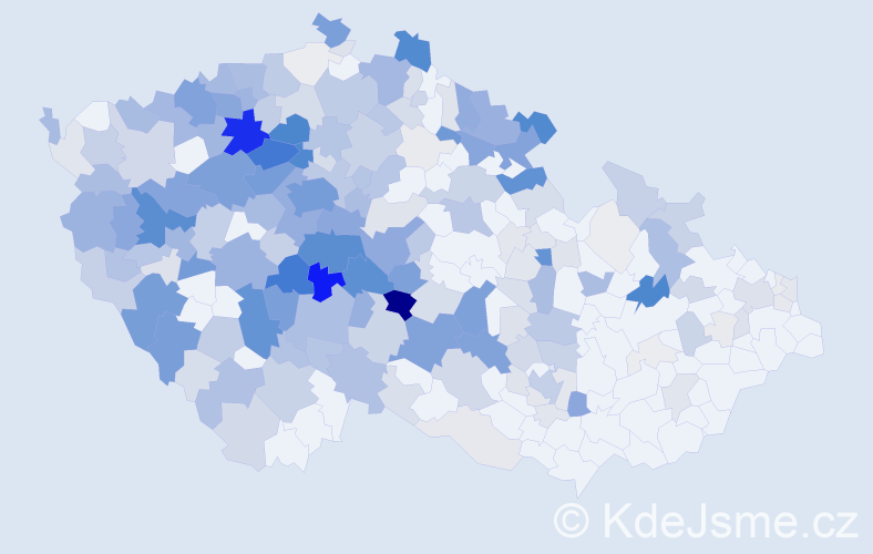 Příjmení: 'Suková', počet výskytů 1203 v celé ČR