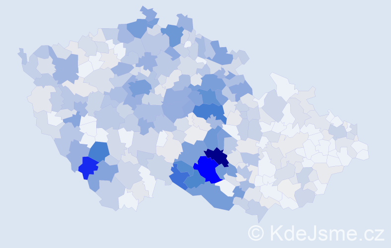 Příjmení: 'Trojanová', počet výskytů 2106 v celé ČR