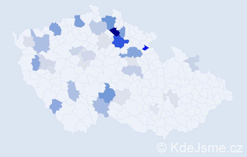 Příjmení: 'Charousek', počet výskytů 95 v celé ČR