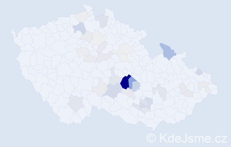 Příjmení: 'Vencálek', počet výskytů 135 v celé ČR