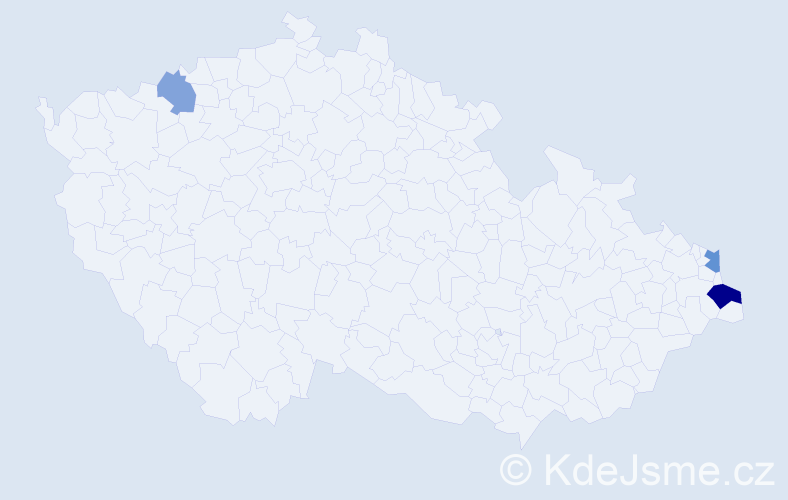 Příjmení: 'Tomeczková', počet výskytů 11 v celé ČR