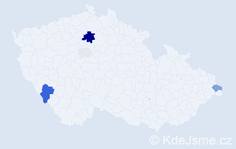 Příjmení: 'Regrutová', počet výskytů 6 v celé ČR
