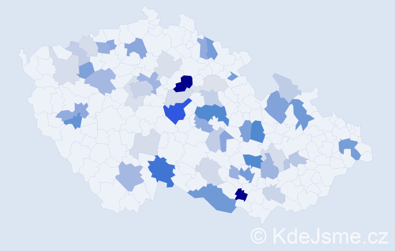 Příjmení: 'Fajmanová', počet výskytů 143 v celé ČR