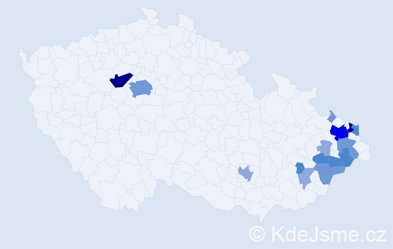 Příjmení: 'Seget', počet výskytů 43 v celé ČR