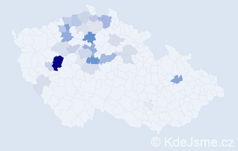 Příjmení: 'Krchovová', počet výskytů 102 v celé ČR