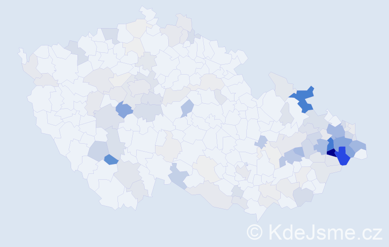 Příjmení: 'Konvičková', počet výskytů 469 v celé ČR