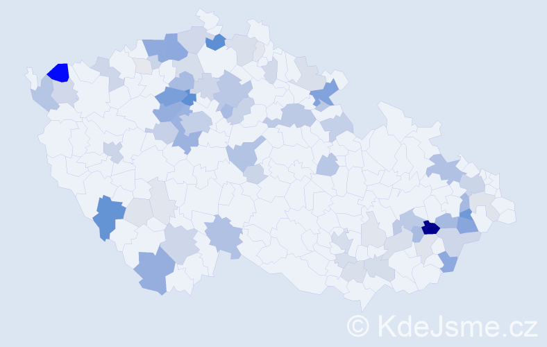 Příjmení: 'Rohan', počet výskytů 284 v celé ČR