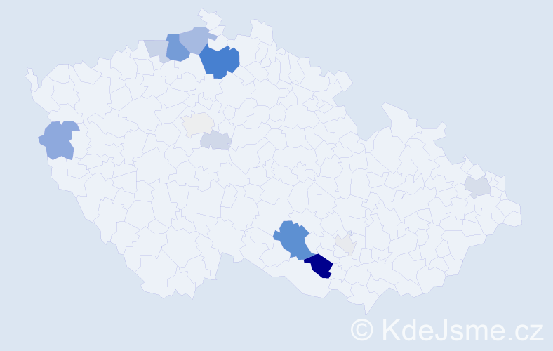 Příjmení: 'Andréová', počet výskytů 45 v celé ČR