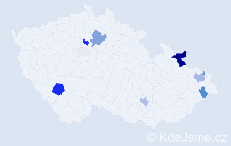 Příjmení: 'Turčák', počet výskytů 20 v celé ČR