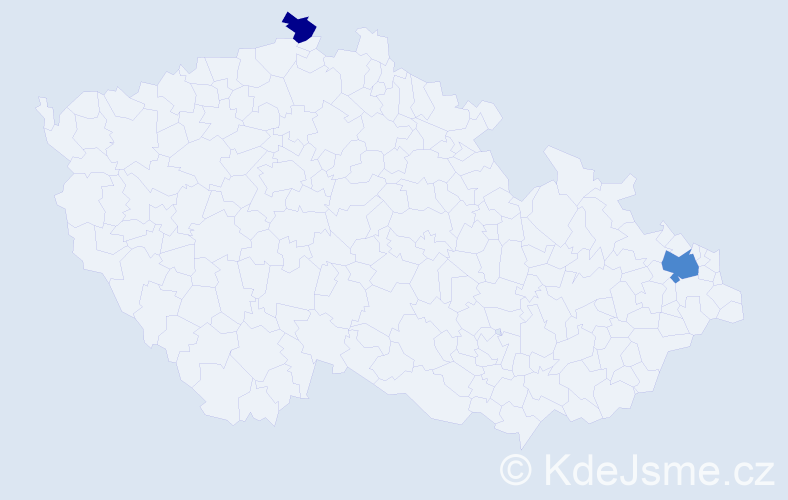 Příjmení: 'Labo', počet výskytů 4 v celé ČR