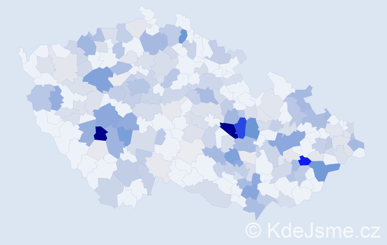 Příjmení: 'Češková', počet výskytů 647 v celé ČR