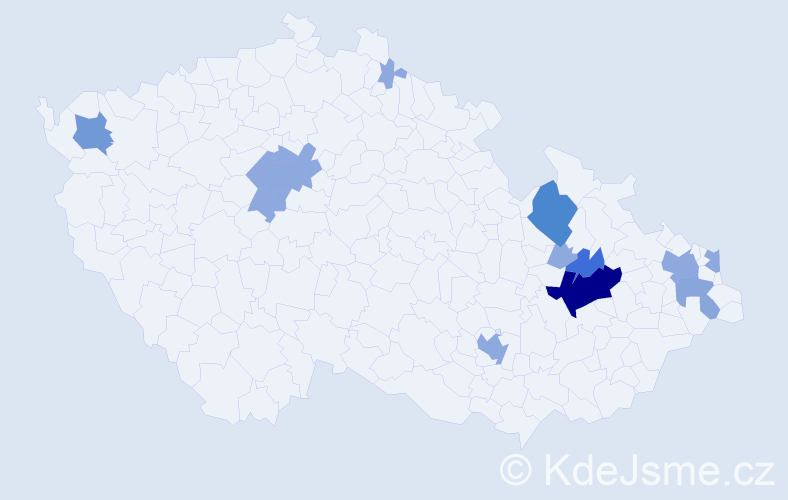 Příjmení: 'Genčurová', počet výskytů 31 v celé ČR