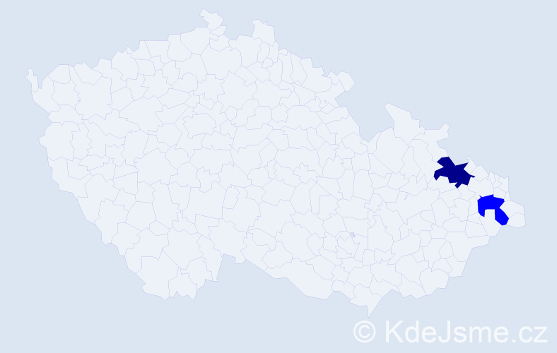 Příjmení: 'Tvardová', počet výskytů 3 v celé ČR