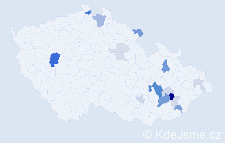 Příjmení: 'Bradík', počet výskytů 36 v celé ČR