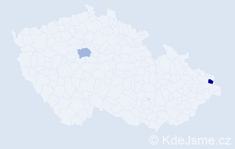 Příjmení: 'Pufka', počet výskytů 7 v celé ČR