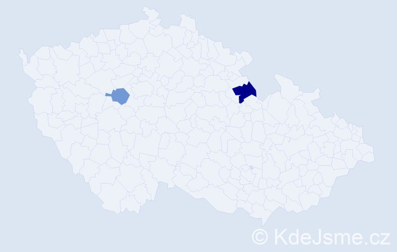 Příjmení: 'Csibri', počet výskytů 8 v celé ČR