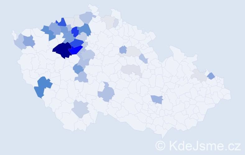 Příjmení: 'Dundr', počet výskytů 165 v celé ČR