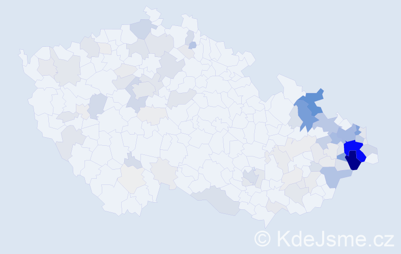 Příjmení: 'Mališová', počet výskytů 407 v celé ČR