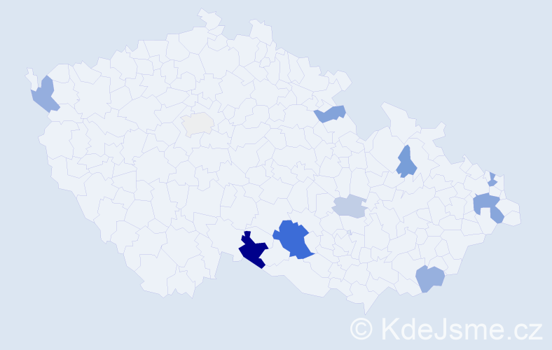 Příjmení: 'Lanczová', počet výskytů 26 v celé ČR