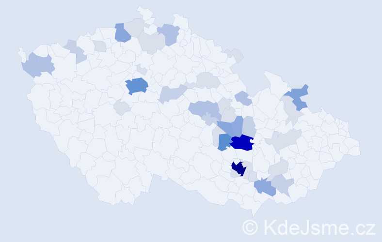 Příjmení: 'Unčovská', počet výskytů 127 v celé ČR